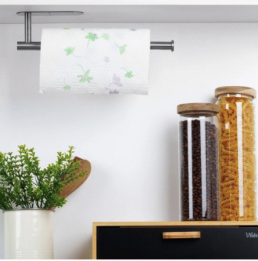 Kökshållare för pappershanddukar – Rostfritt stål, Silver, 33,5×7,7×4,5 cm